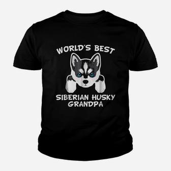 Worlds Best Siberian Husky Grandpa Dog Granddog Youth T-shirt | Crazezy