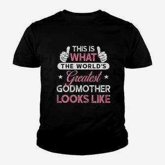 Worlds Greatest Godmother Youth T-shirt | Crazezy UK