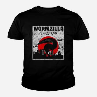 Worm On A String Meme Japanese Fuzzy Magic Worms Wormzilla Youth T-shirt | Crazezy