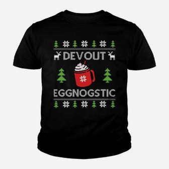 Xmas Devout Eggnogstic Eggnog Ugly Christmas Sweater Youth T-shirt | Crazezy CA