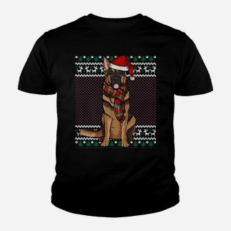 Xmas German Shepherd Dog Santa Hat Ugly Christmas Sweatshirt Youth T-shirt | Crazezy UK