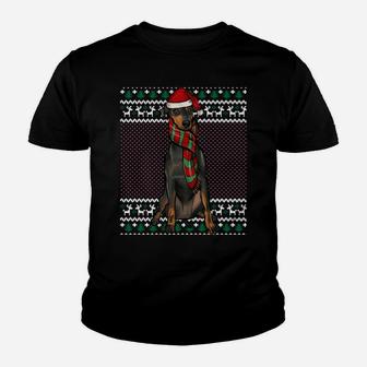 Xmas Manchester Terrier Dog Santa Hat Ugly Christmas Youth T-shirt | Crazezy AU