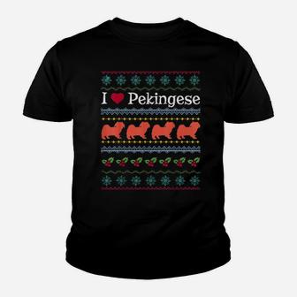 Xmas Pekingese Ugly Dogs Mom Dad Youth T-shirt - Monsterry DE