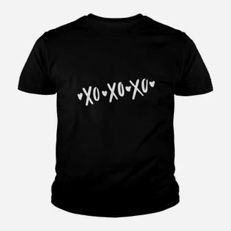 Xoxo Hearts Love Hugs Kisses Valentine Day Youth T-shirt | Crazezy CA
