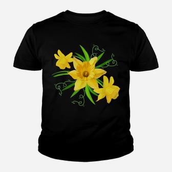 Yellow Daffodils Floral Spring Easter Flowers Youth T-shirt | Crazezy DE