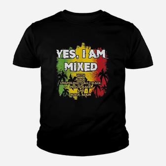 Yes I Am Mixed Black Is Beautiful Youth T-shirt | Crazezy CA