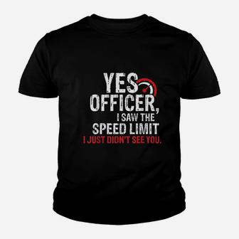 Yes Officer Speeding For Car Enthusiasts Youth T-shirt | Crazezy