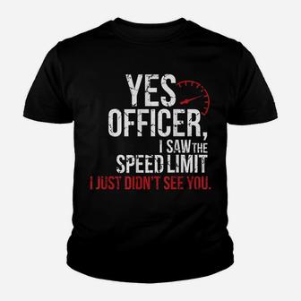Yes Officer Speeding Shirt - For Car Enthusiasts & Mechanics Youth T-shirt | Crazezy
