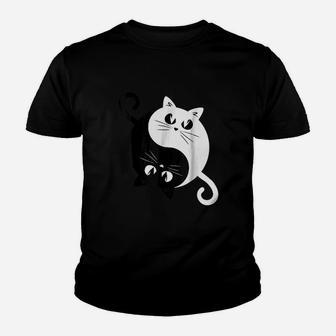 Yin And Yang Cats Funny Cute Kittens Youth T-shirt | Crazezy