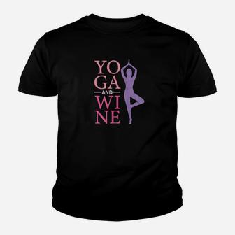 Yoga And Wine For Valentines Healthy Lifestyle Meditation Youth T-shirt - Monsterry