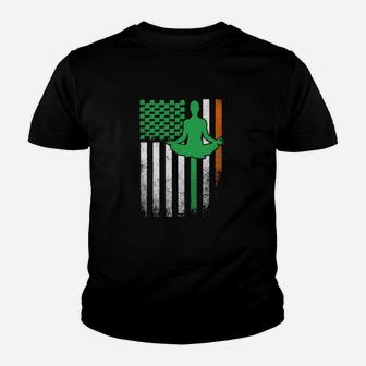 Yoga Irish American Flag St Patrick's Day Saint Paddy's Youth T-shirt - Monsterry DE