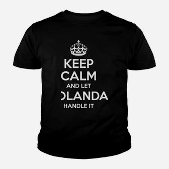 Yolanda Keep Calm Personalized Name Funny Birthday Gift Idea Youth T-shirt | Crazezy AU
