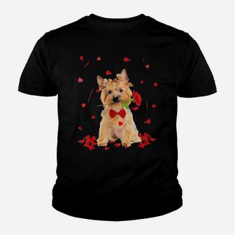 Yorkshire Terrier Dog Valentines Day Youth T-shirt - Monsterry