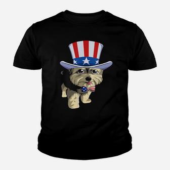 Yorkshire Terrier Merica 4Th Of July American Flag Patriotic Youth T-shirt - Monsterry