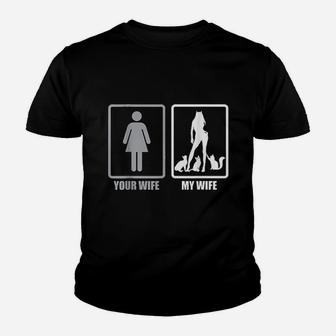 Your Wife My Wife Loves Cats I Married A Cat Lady Youth T-shirt | Crazezy