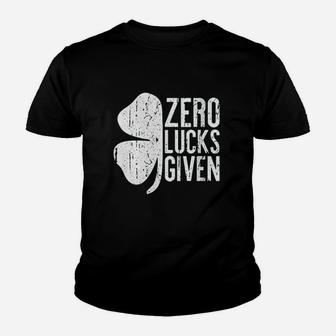 Zero Lucks Given Saint Patrick Day Gift Youth T-shirt - Thegiftio UK