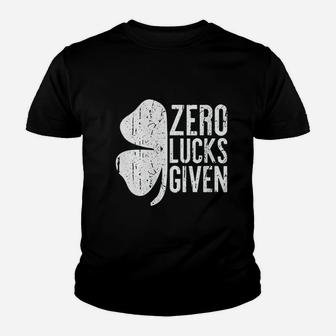 Zero Lucks Given Saint Patrick Day Youth T-shirt - Thegiftio UK