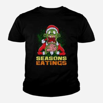 Zombie Santa Claus Seasons Eatings Funny Christmas Zombies Sweatshirt Youth T-shirt | Crazezy AU