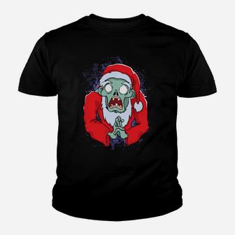 Zombie Santa Claus Seasons Eatings Santa Zombies Youth T-shirt - Monsterry CA