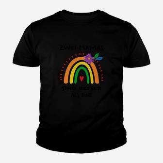 Zwei Mamas Sind Besser Kinder Tshirt, LGBT Regenbogen Familie Tee - Seseable