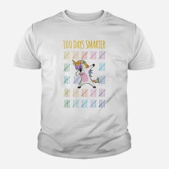 100 Days Of School Unicorn 100 Days Smarter T Shirt Teacher Youth T-shirt | Crazezy