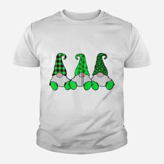 3 Irish Gnomes Leprechauns Shamrocks Leopard Plaid Hats Cute Zip Hoodie Youth T-shirt | Crazezy CA