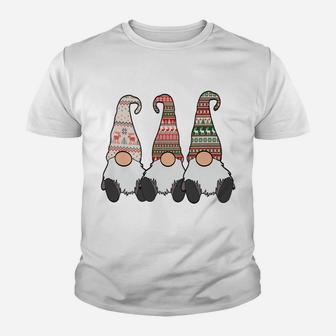 3 Nordic Gnomes Winter Christmas Swedish Tomte Cute Elves Youth T-shirt | Crazezy UK