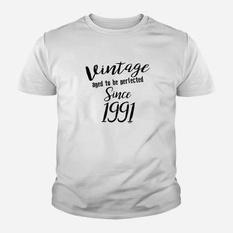 30Th Birthday Gifts Vintage Aged To Be Perfected Since 1991 Youth T-shirt | Crazezy