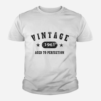 60Th Birthday Gift Vintage 1961 Aged To Perfection Youth T-shirt | Crazezy DE