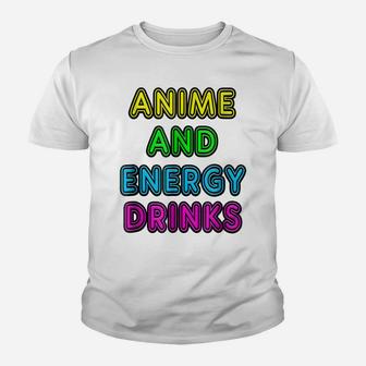 80'S Vintage Neon Anime And Energy Drinks Gift Youth T-shirt | Crazezy