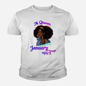 A Queen Was Born In January 1995 26Th Birthday Gift Funny Youth T-shirt | Crazezy