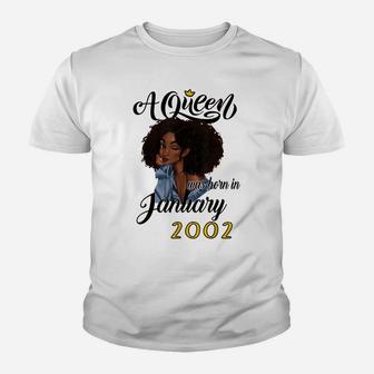 A Queen Was Born In January 2002 Birthday Gifts Funny Youth T-shirt | Crazezy AU