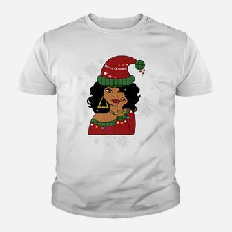 African American Christmas Santa Claus Youth T-shirt | Crazezy