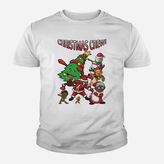 African American Santa Claus Black Christmas Crew Dabbing Youth T-shirt | Crazezy