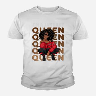 Afro Melanin Black Women I'm A January Queen Birthday Gift Youth T-shirt | Crazezy