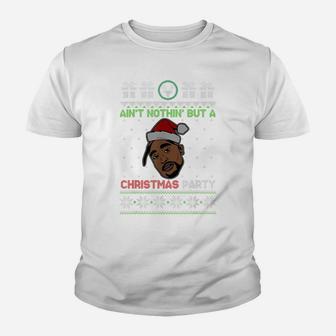 Aint Nothin' But A Christmas Party Black African Santa Claus Youth T-shirt | Crazezy
