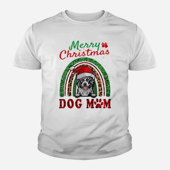 Akita Santa Dog Mom Boho Rainbow Funny Christmas Raglan Baseball Tee Youth T-shirt | Crazezy