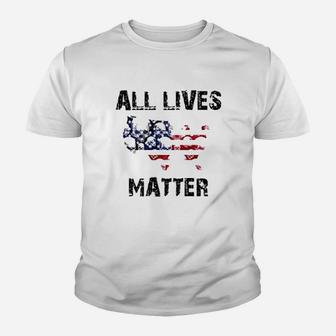 All Lives Matter Us Flag Youth T-shirt | Crazezy UK