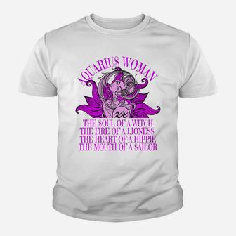Aquarius Woman Zodiac January February Birthday Cute Gift Youth T-shirt | Crazezy UK