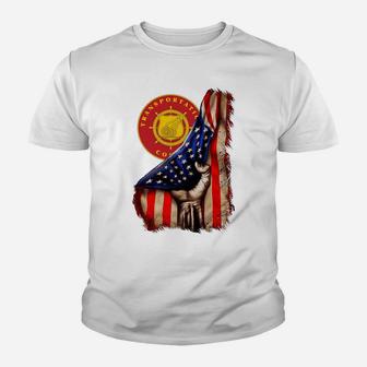 Army Transportation Corps American Flag Youth T-shirt | Crazezy DE