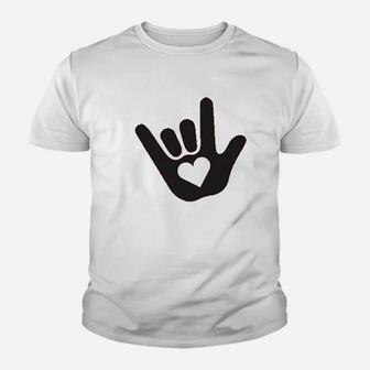 Asl I Love You Sign Language Youth T-shirt - Thegiftio UK