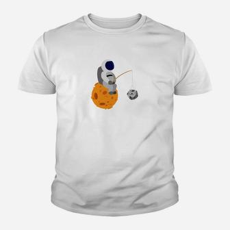 Astronauter Beim Angeln Kinder T-Shirt - Seseable