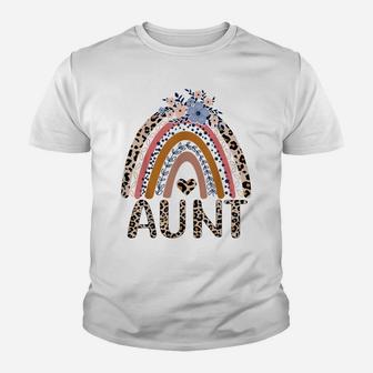 Aunt Life Funny Boho Rainbow Family Matching Youth T-shirt | Crazezy