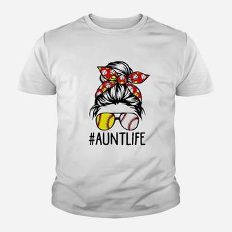 Aunt Life Softball Baseball Youth T-shirt | Crazezy AU