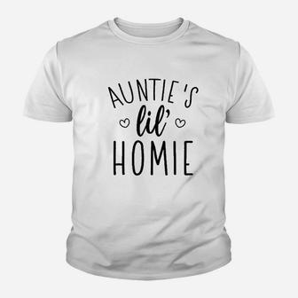 Aunties Lil Homie Funny Baby Youth T-shirt | Crazezy
