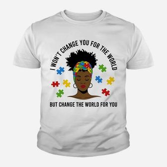 Autism Awareness Black Womens Afro Mom Life Autistic Mother Sweatshirt Youth T-shirt | Crazezy