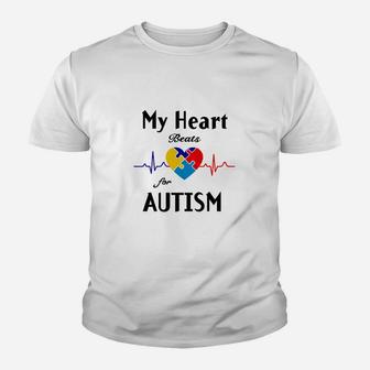 Autismus-Bewusstsein Kinder Tshirt Herzschlag für Autismus, Herz-Design - Seseable