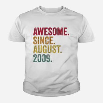 Awesome Since August 2009 11Th Birthday Gift Vintage Retro Youth T-shirt | Crazezy AU