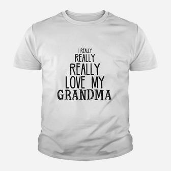 Baby Really Really Love My Grandma Youth T-shirt | Crazezy