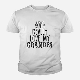 Baby Really Really Love My Grandpa Cute Funny Youth T-shirt | Crazezy